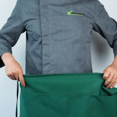 Chef 101 Green Standard Waist Apron - with 3 Pockets - 24" x 12" - 100 count box