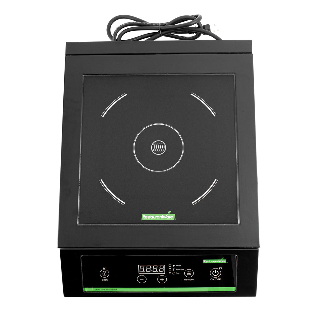 Kitchen Tek Black Steel Heavy-Duty Induction Cooktop - 120V, 1800 Watts - 20" x 15" x 5 3/4" - 1 count box