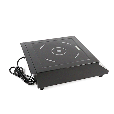 Kitchen Tek Black Steel Heavy-Duty Induction Cooktop - 240V, 3500 Watts - 20" x 15" x 5 3/4" - 1 count box
