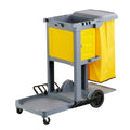 Clean Tek Professional Gray 3-Shelf Janitor Cart - 18 gal Bag, Lid, Locking Cabinet - 44" x 28" x 39" - 1 count box