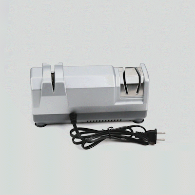 Kitchen Tek Gray 2 Stage Electric Knife Sharpener - for Straight Edge Knives, Diamond-Coated Grinding Wheel, 120V - 1 count box
