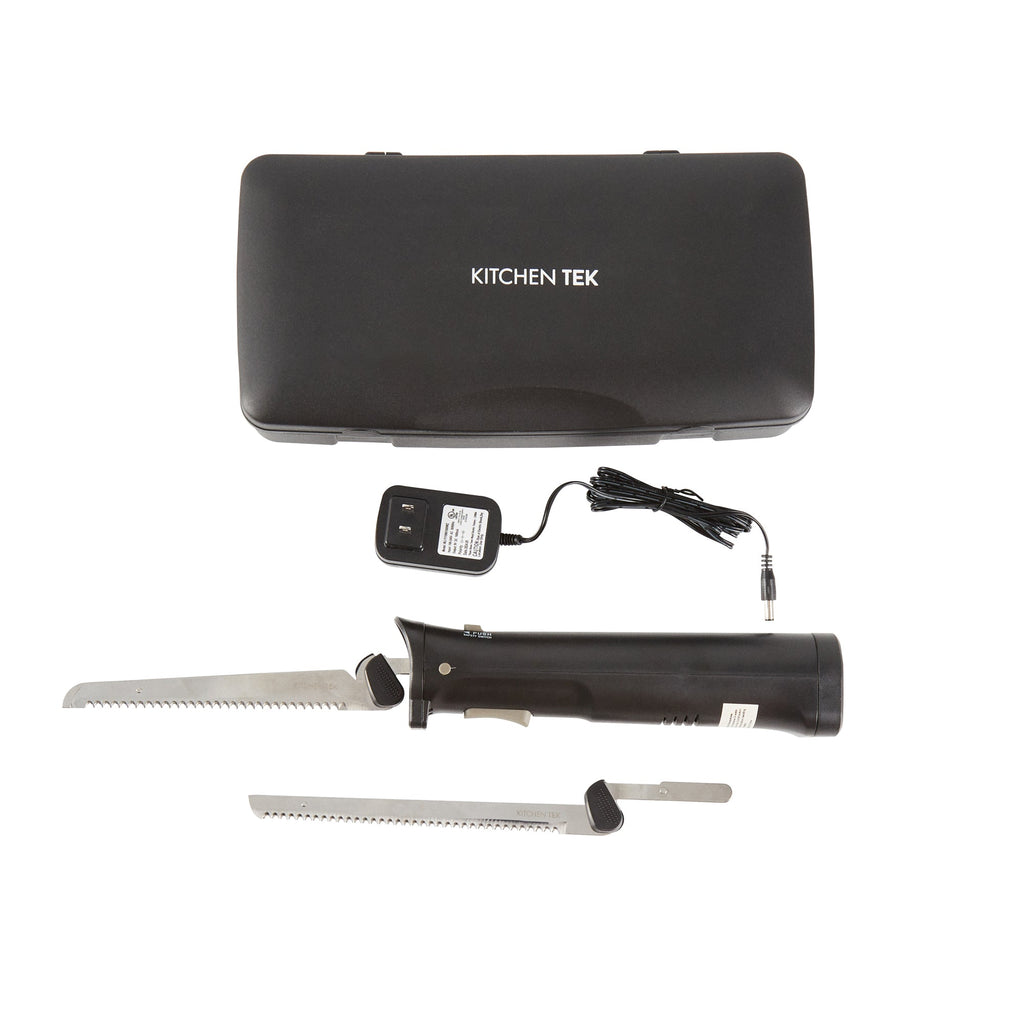 Kitchen Tek Cordless Electric Knife Set - with Storage Case, Lithium Ion Battery, 100-240V - 1 count box