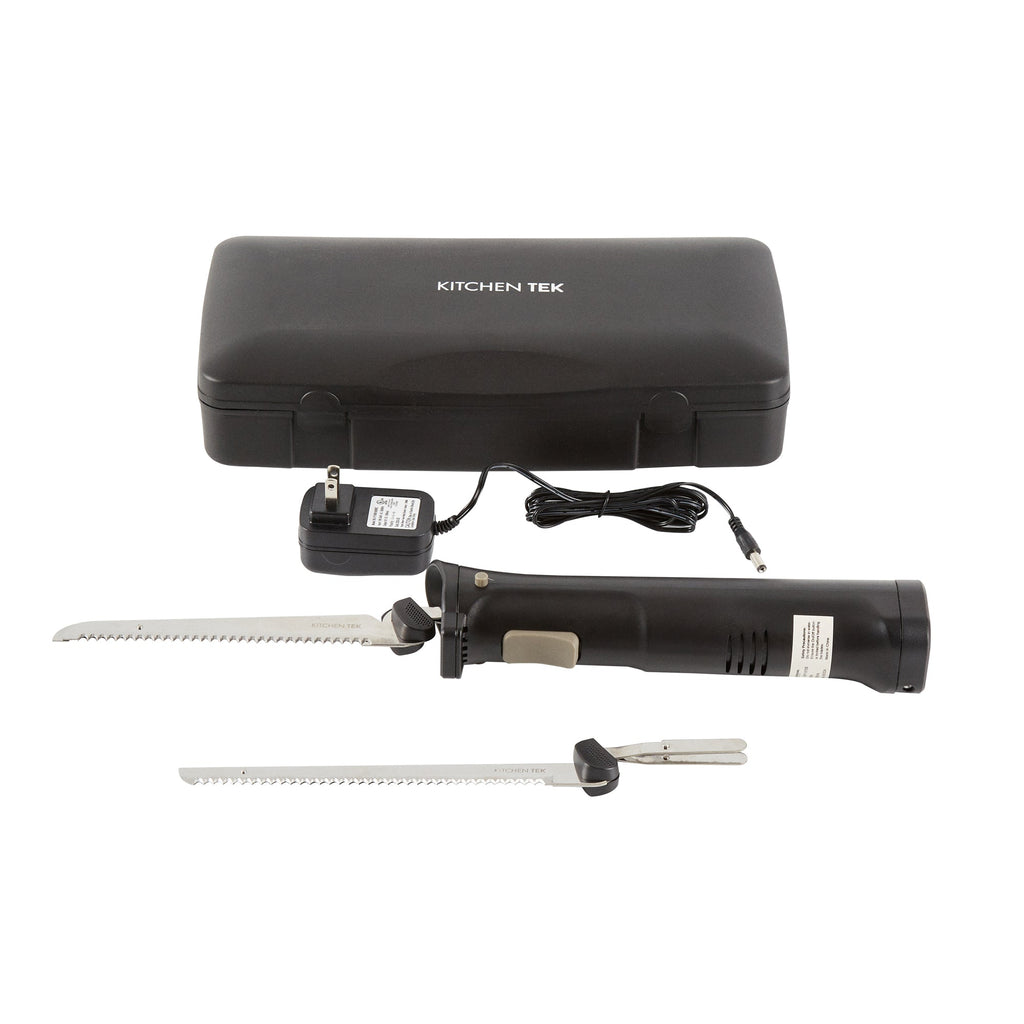 Kitchen Tek Cordless Electric Knife Set - with Storage Case, Lithium Ion Battery, 100-240V - 1 count box