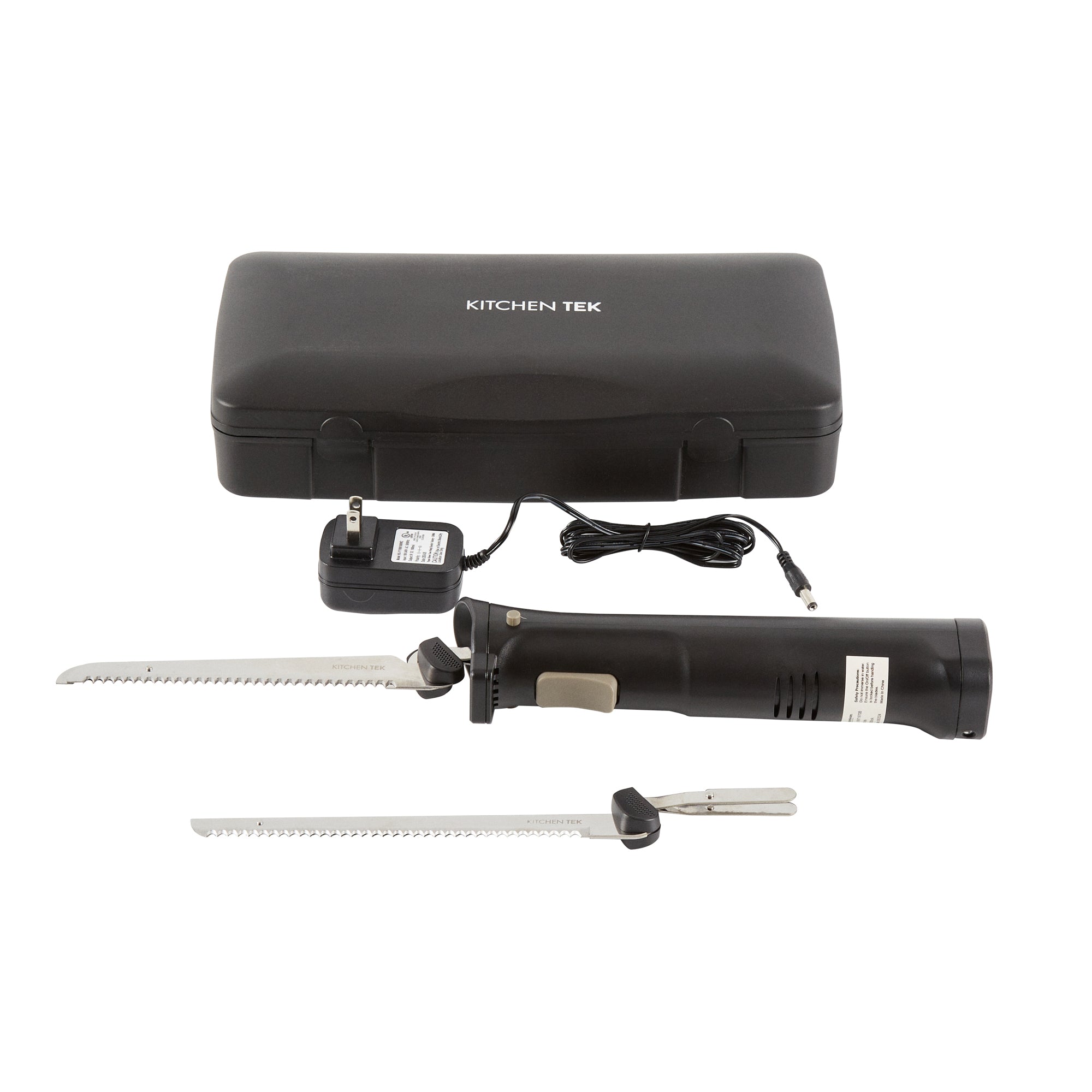 Kitchen Tek Cordless Electric Knife Set - with Storage Case, Lithium Ion Battery, 100-240V - 1 count box