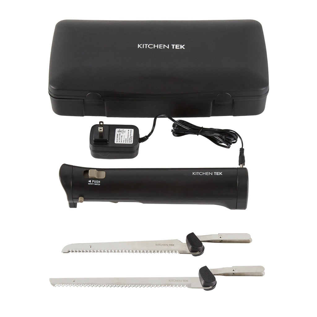 Kitchen Tek Cordless Electric Knife Set - with Storage Case, Lithium Ion Battery, 100-240V - 1 count box