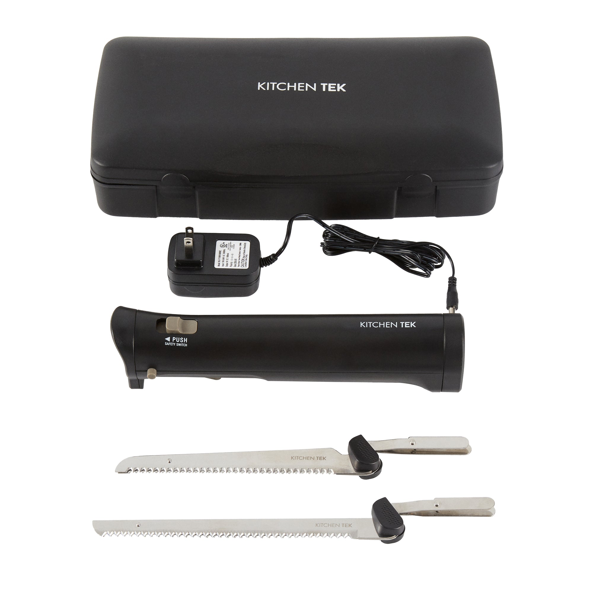Kitchen Tek Cordless Electric Knife Set - with Storage Case, Lithium Ion Battery, 100-240V - 1 count box