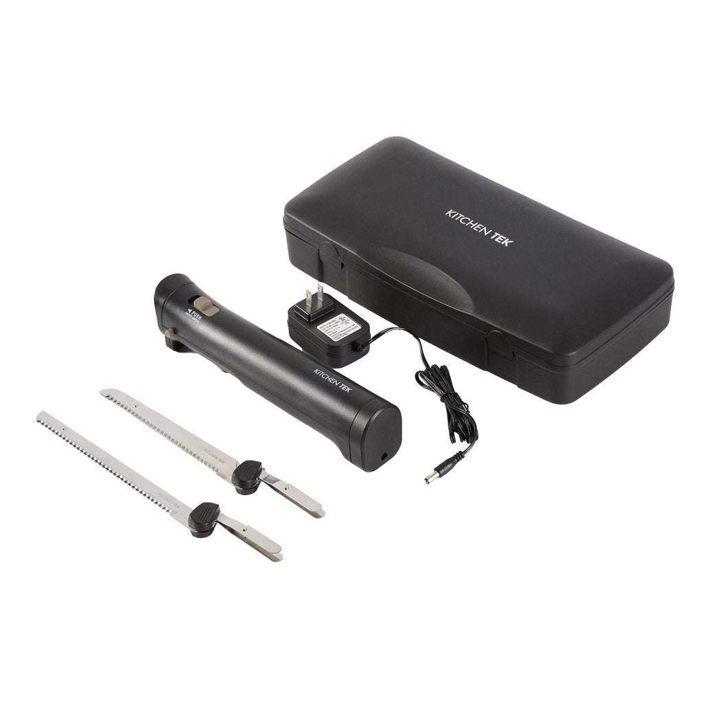 Kitchen Tek Cordless Electric Knife Set - with Storage Case, Lithium Ion Battery, 100-240V - 1 count box