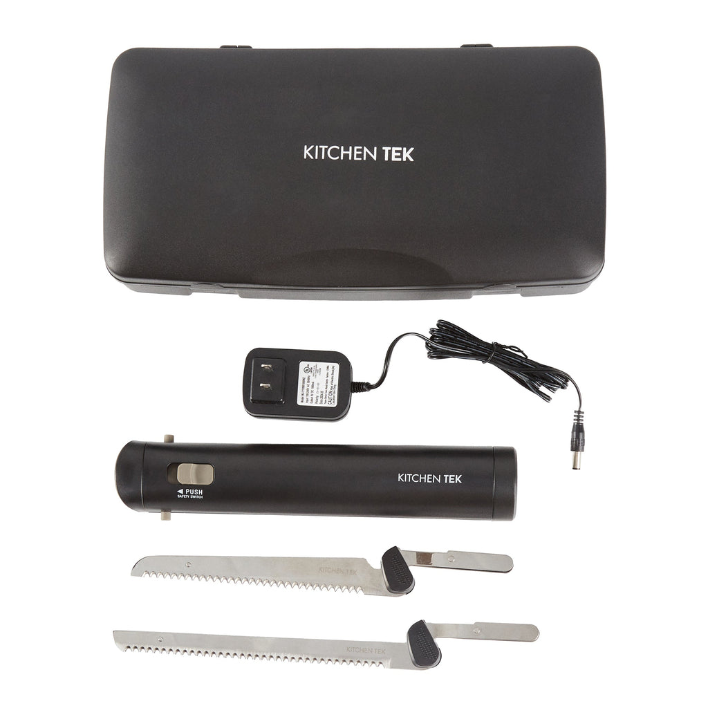 Kitchen Tek Cordless Electric Knife Set - with Storage Case, Lithium Ion Battery, 100-240V - 1 count box