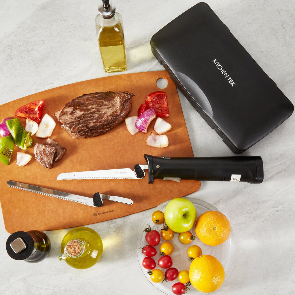 Kitchen Tek Cordless Electric Knife Set - with Storage Case, Lithium Ion Battery, 100-240V - 1 count box