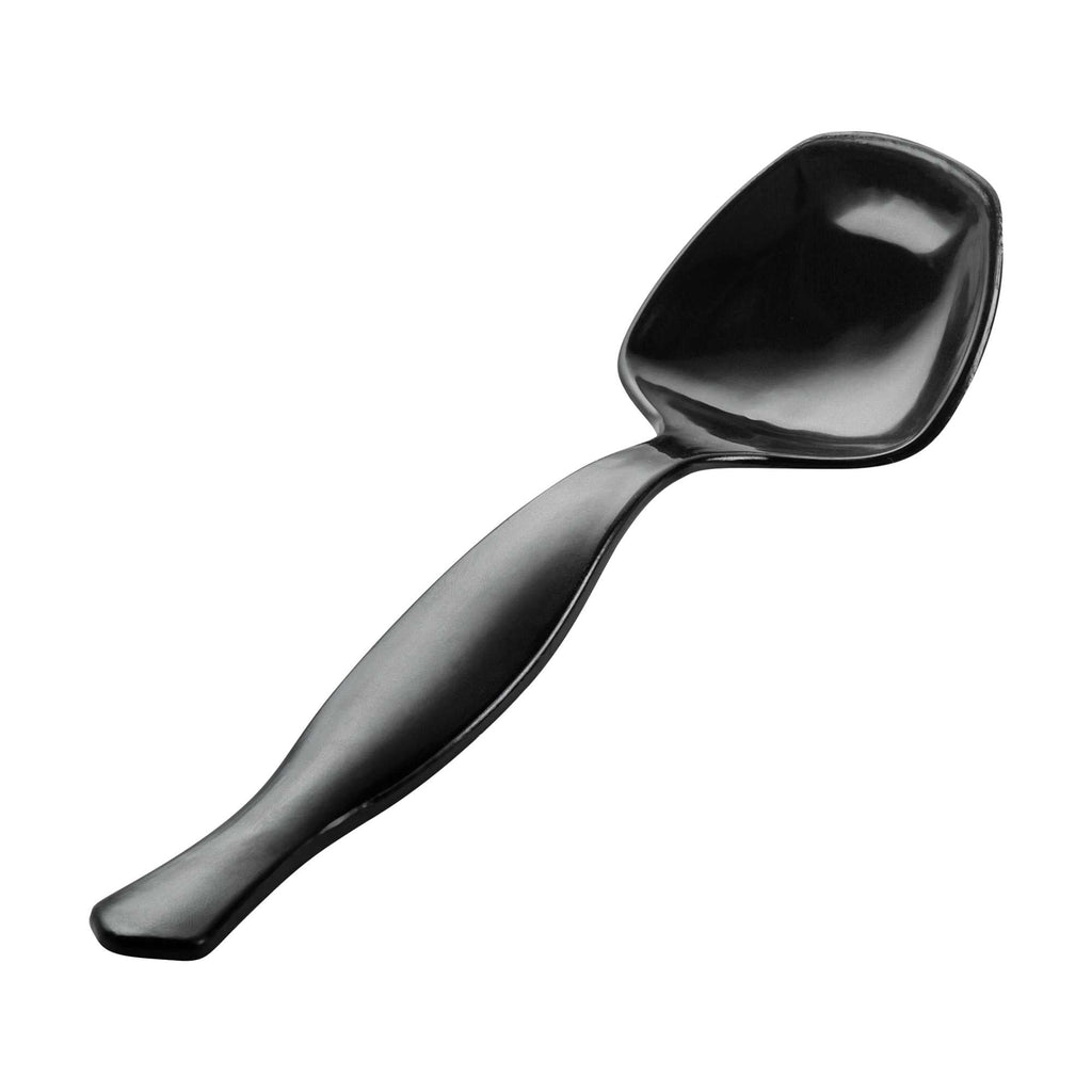 Cater Tek Black Plastic Serving Spoon - 8 1/2" - 10 count box