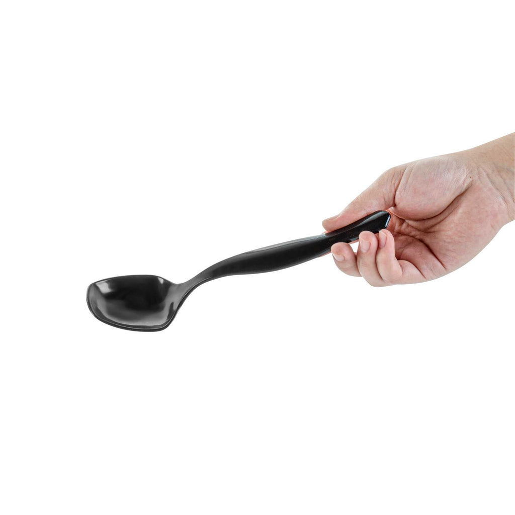 Cater Tek Black Plastic Serving Spoon - 8 1/2" - 10 count box