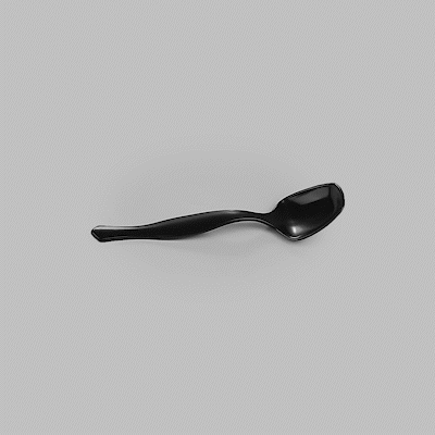 Cater Tek Black Plastic Serving Spoon - 8 1/2" - 10 count box