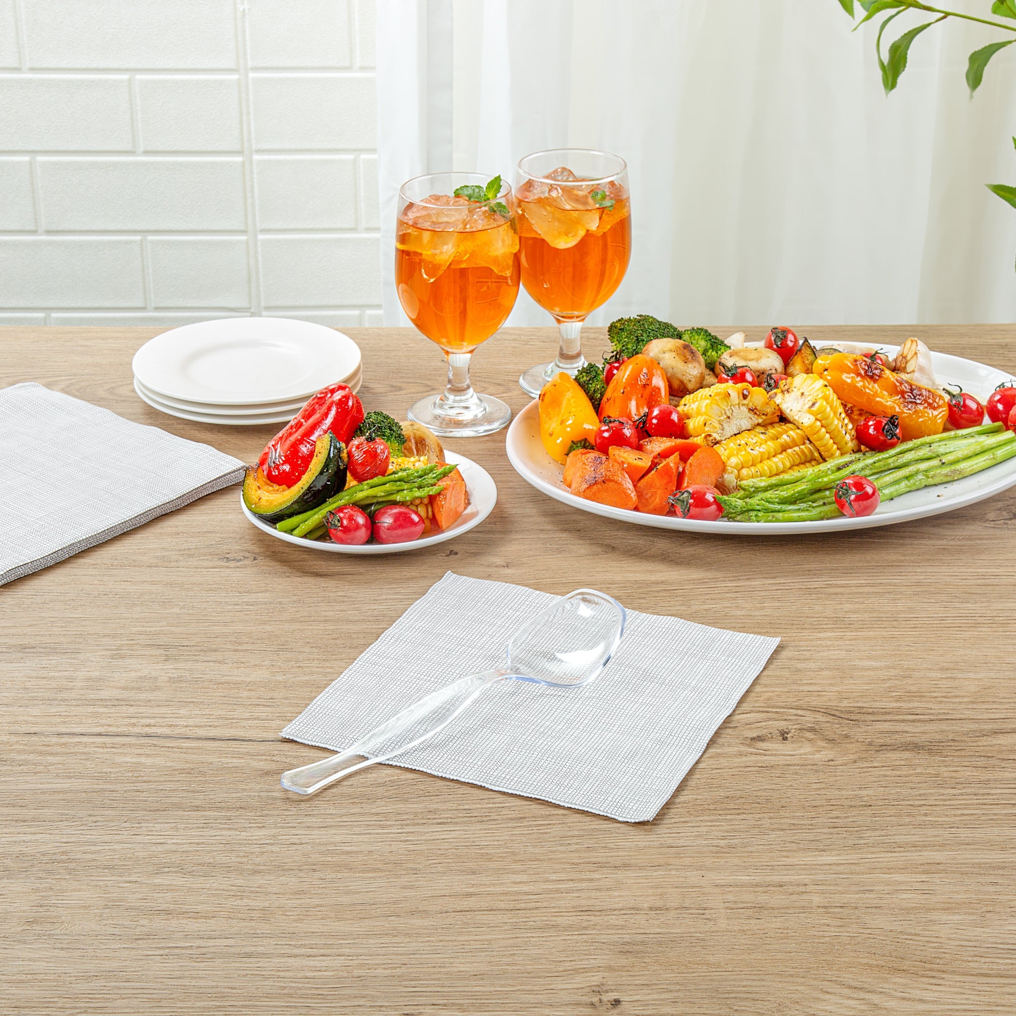 Cater Tek Clear Plastic Serving Spoon - 8 1/2" - 10 count box