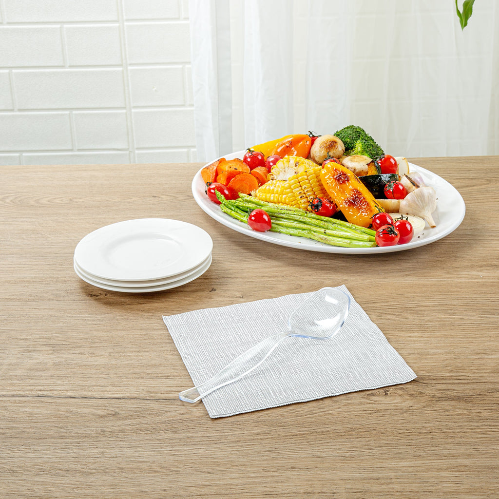 Cater Tek Clear Plastic Serving Spoon - 8 1/2" - 10 count box