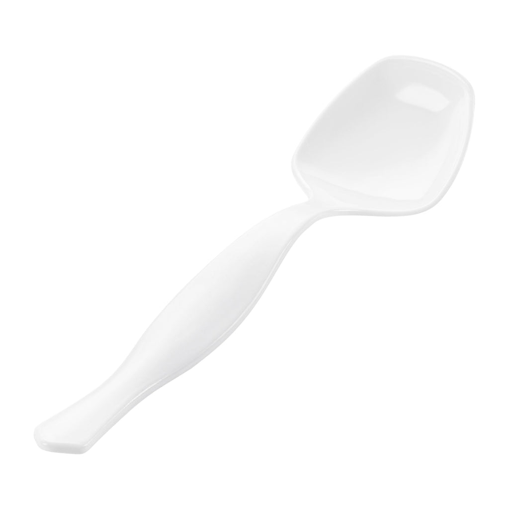 Cater Tek White Plastic Serving Spoon - 8 1/2" - 10 count box