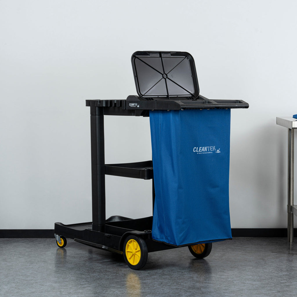 Clean Tek Professional Blue Plastic Bag - for Heavy Duty 3-Shelf Janitor Cart - 1 count box