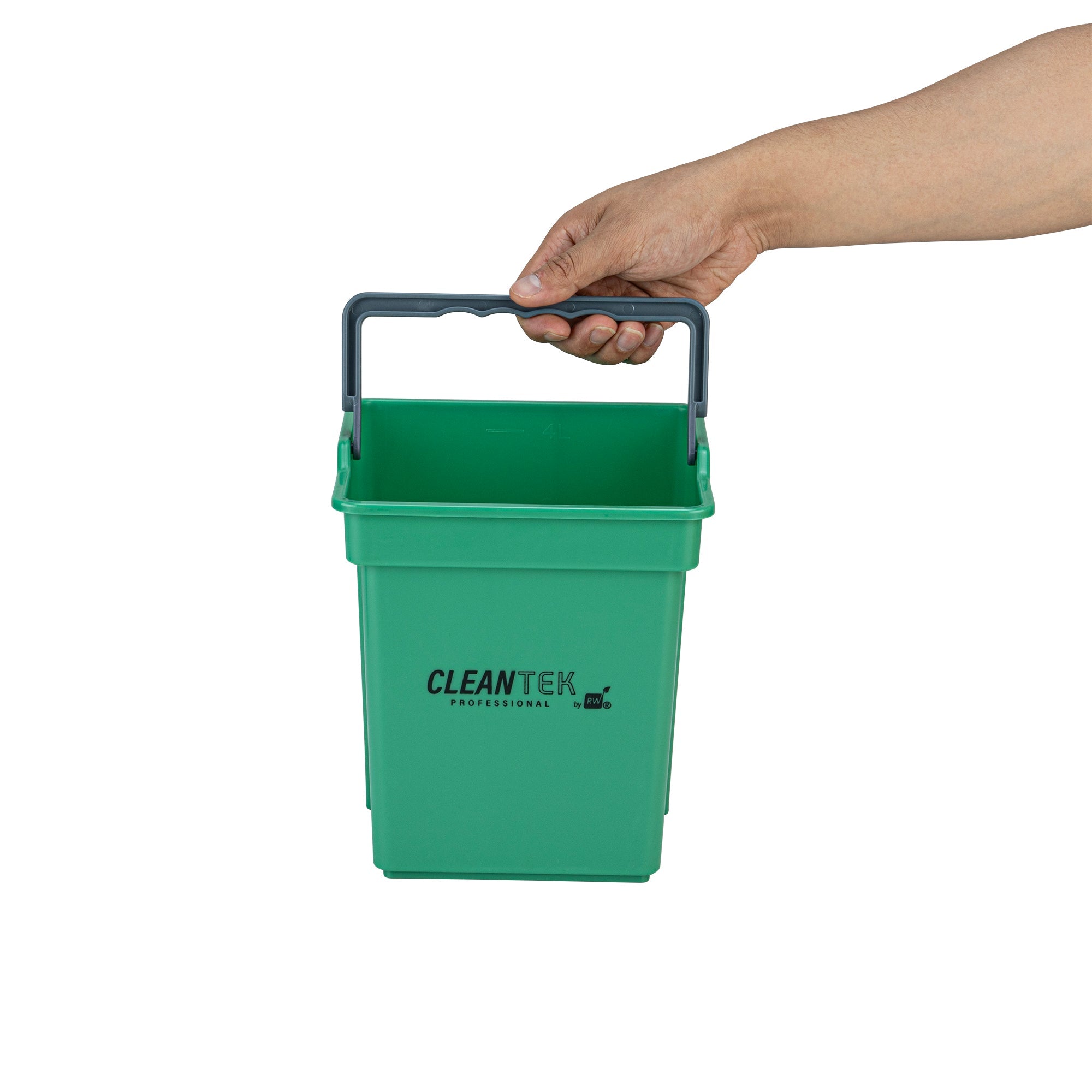 Clean Tek Professional 4 Qt Green Cleaning Bucket - 7" x 6 1/4" x 8 1/2" - 1 count box
