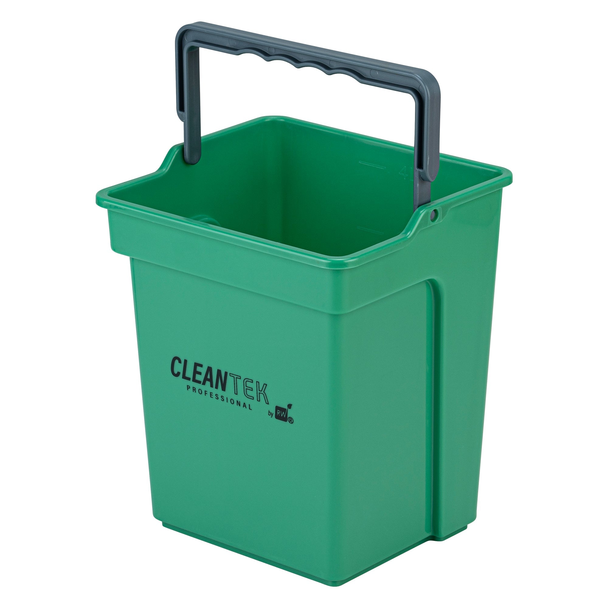 Clean Tek Professional 4 Qt Green Cleaning Bucket - 7" x 6 1/4" x 8 1/2" - 1 count box