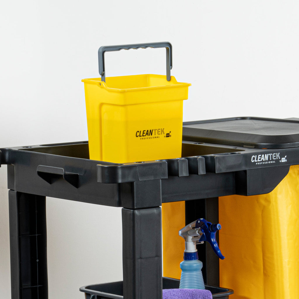 Clean Tek Professional 4 Qt Yellow Cleaning Bucket - 7" x 6 1/4" x 8 1/2" - 1 count box
