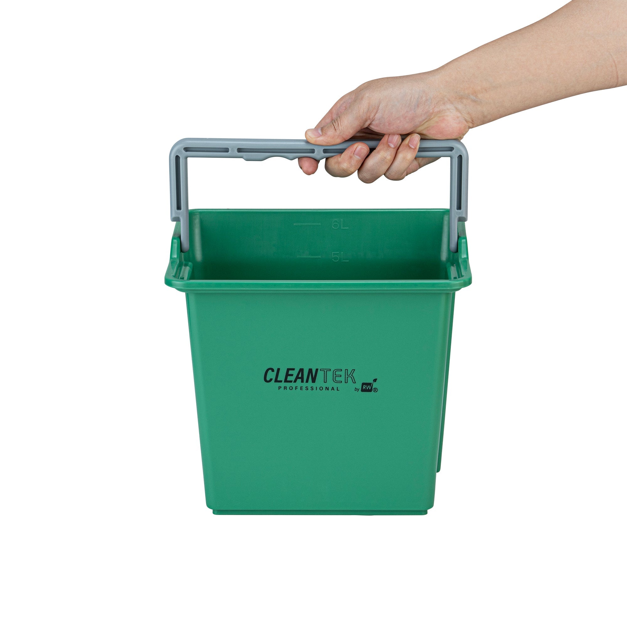 Clean Tek Professional 6 Qt Green Cleaning Bucket - 9 1/4" x 7" x 8 3/4" - 1 count box