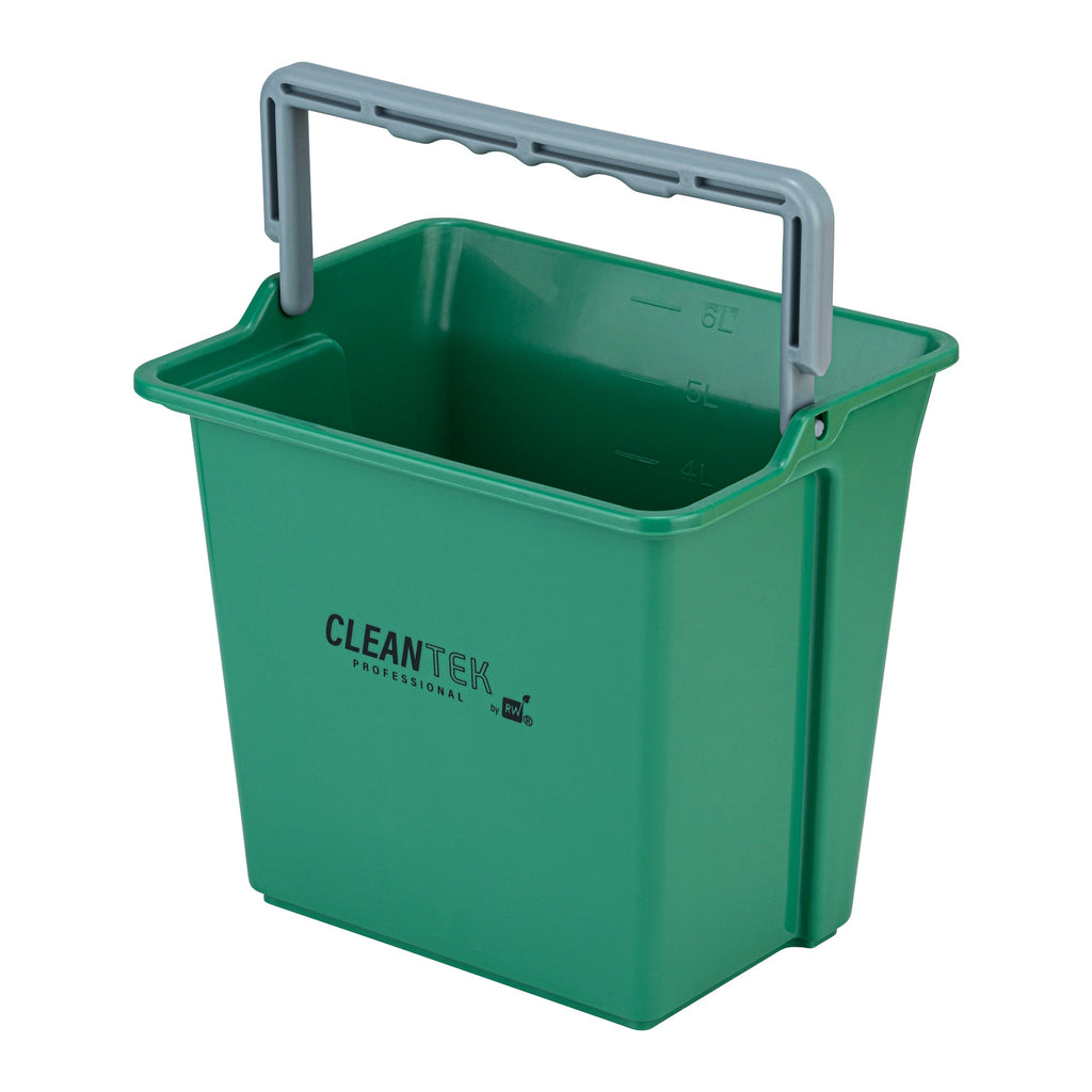 Clean Tek Professional 6 Qt Green Cleaning Bucket - 9 1/4" x 7" x 8 3/4" - 1 count box