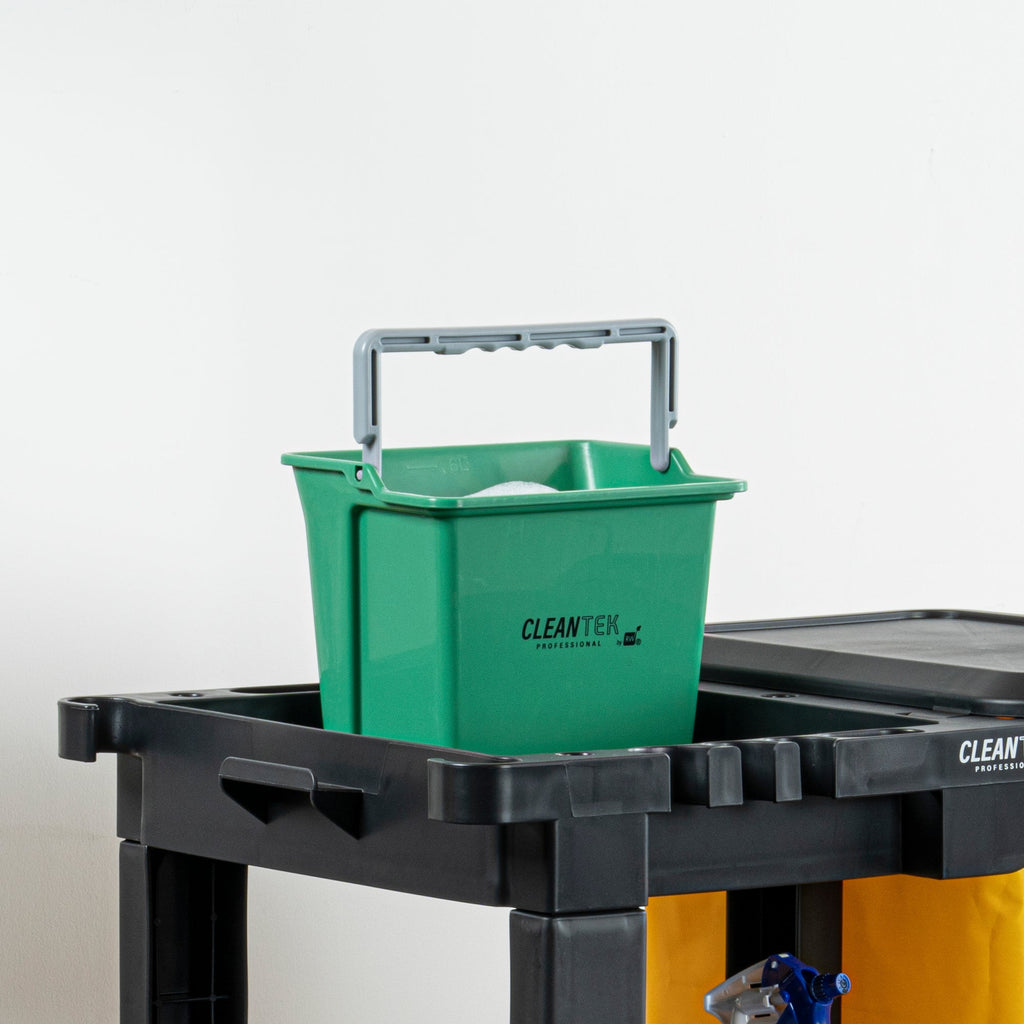Clean Tek Professional 6 Qt Green Cleaning Bucket - 9 1/4" x 7" x 8 3/4" - 1 count box