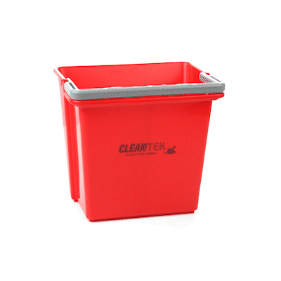 Clean Tek Professional 6 Qt Red Cleaning Bucket - 9 1/4" x 7" x 8 3/4" - 1 count box