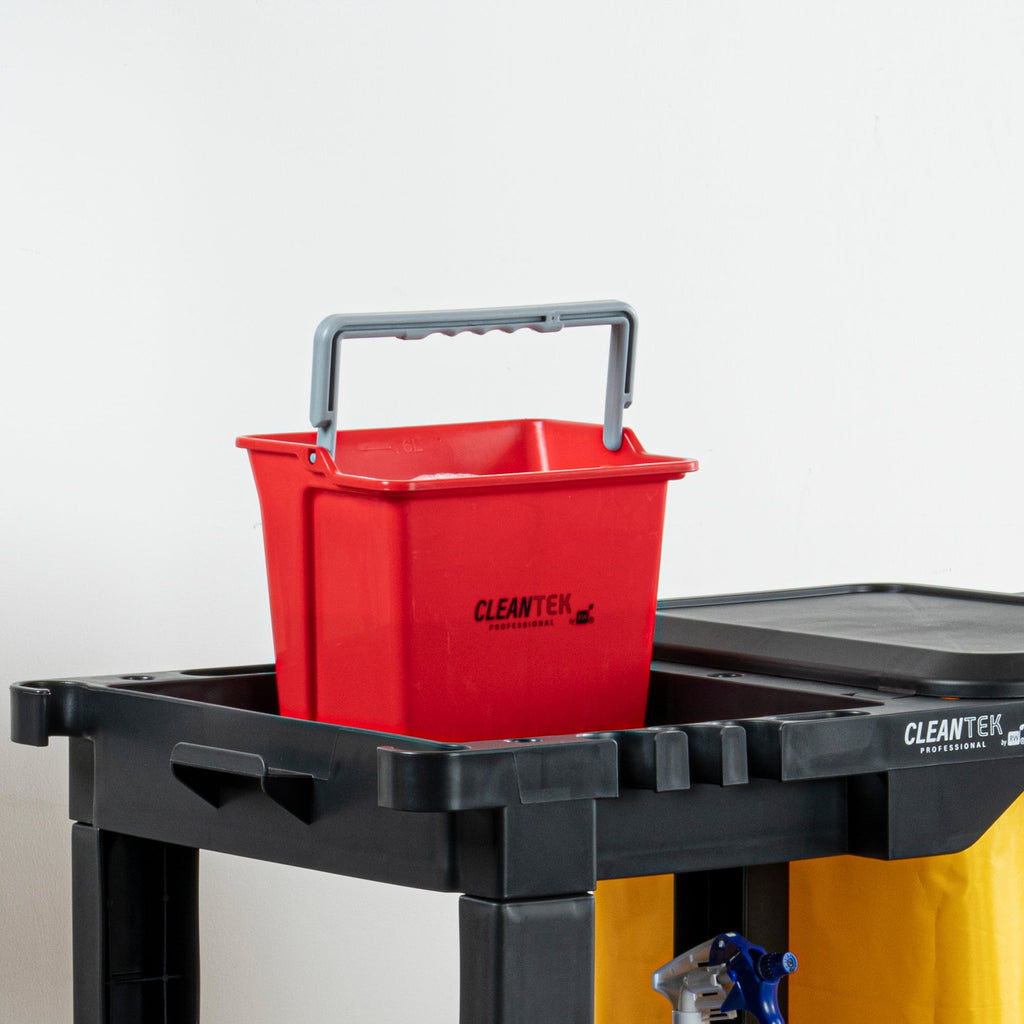 Clean Tek Professional 6 Qt Red Cleaning Bucket - 9 1/4" x 7" x 8 3/4" - 1 count box