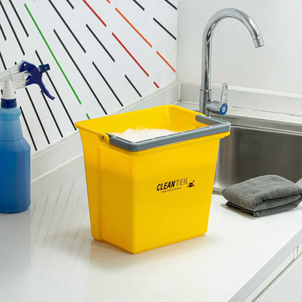 Clean Tek Professional 6 Qt Yellow Cleaning Bucket - 9 1/4" x 7" x 8 3/4" - 1 count box