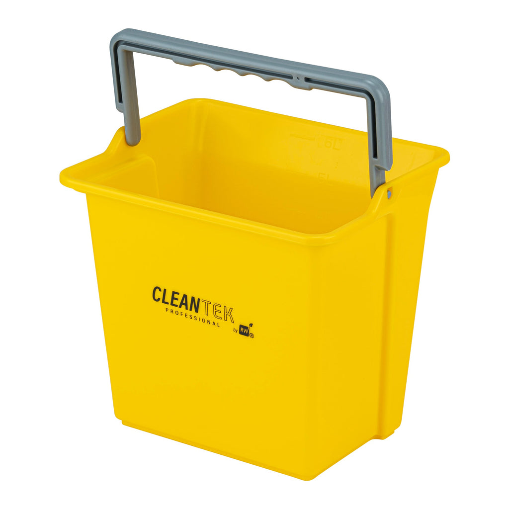 Clean Tek Professional 6 Qt Yellow Cleaning Bucket - 9 1/4" x 7" x 8 3/4" - 1 count box
