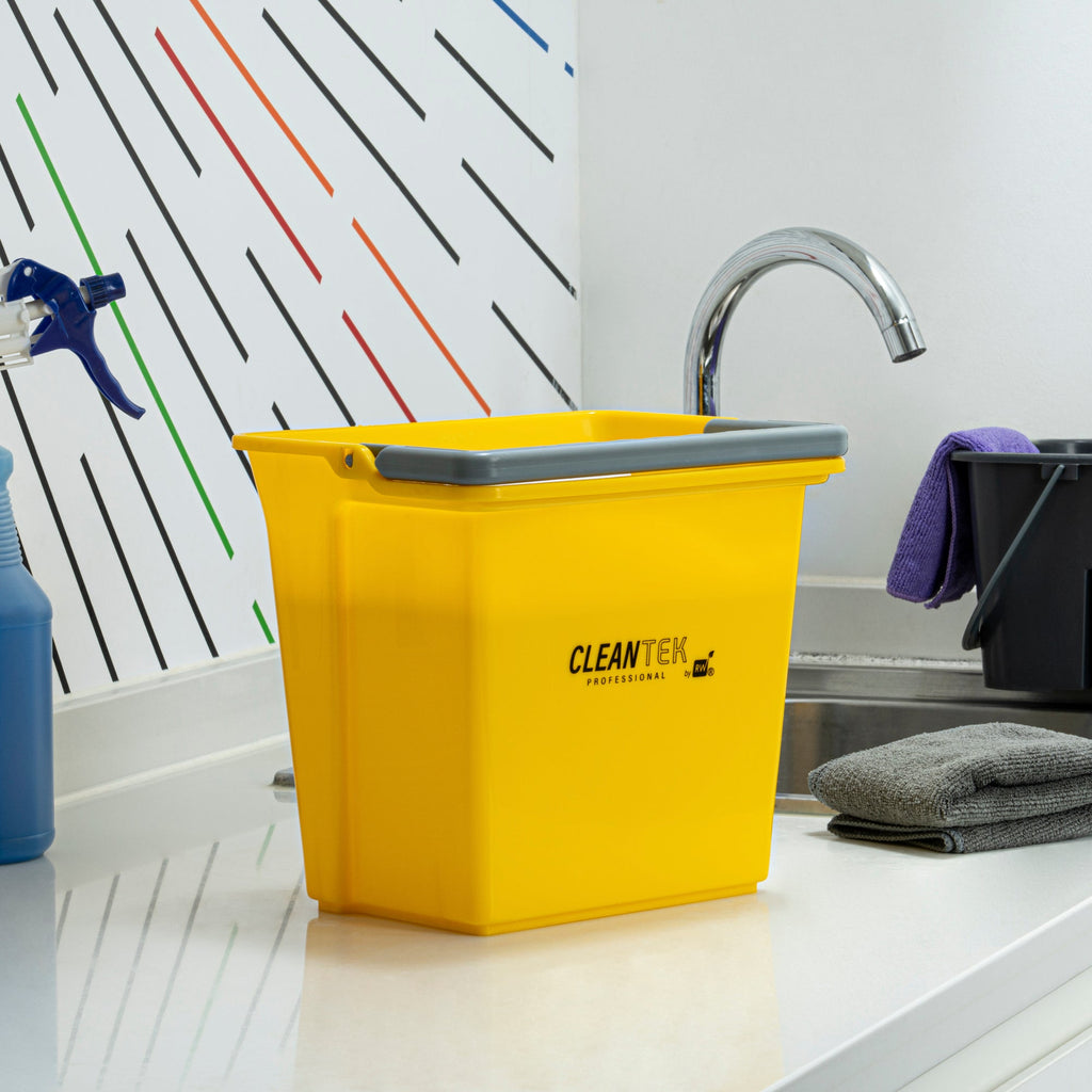 Clean Tek Professional 6 Qt Yellow Cleaning Bucket - 9 1/4" x 7" x 8 3/4" - 1 count box