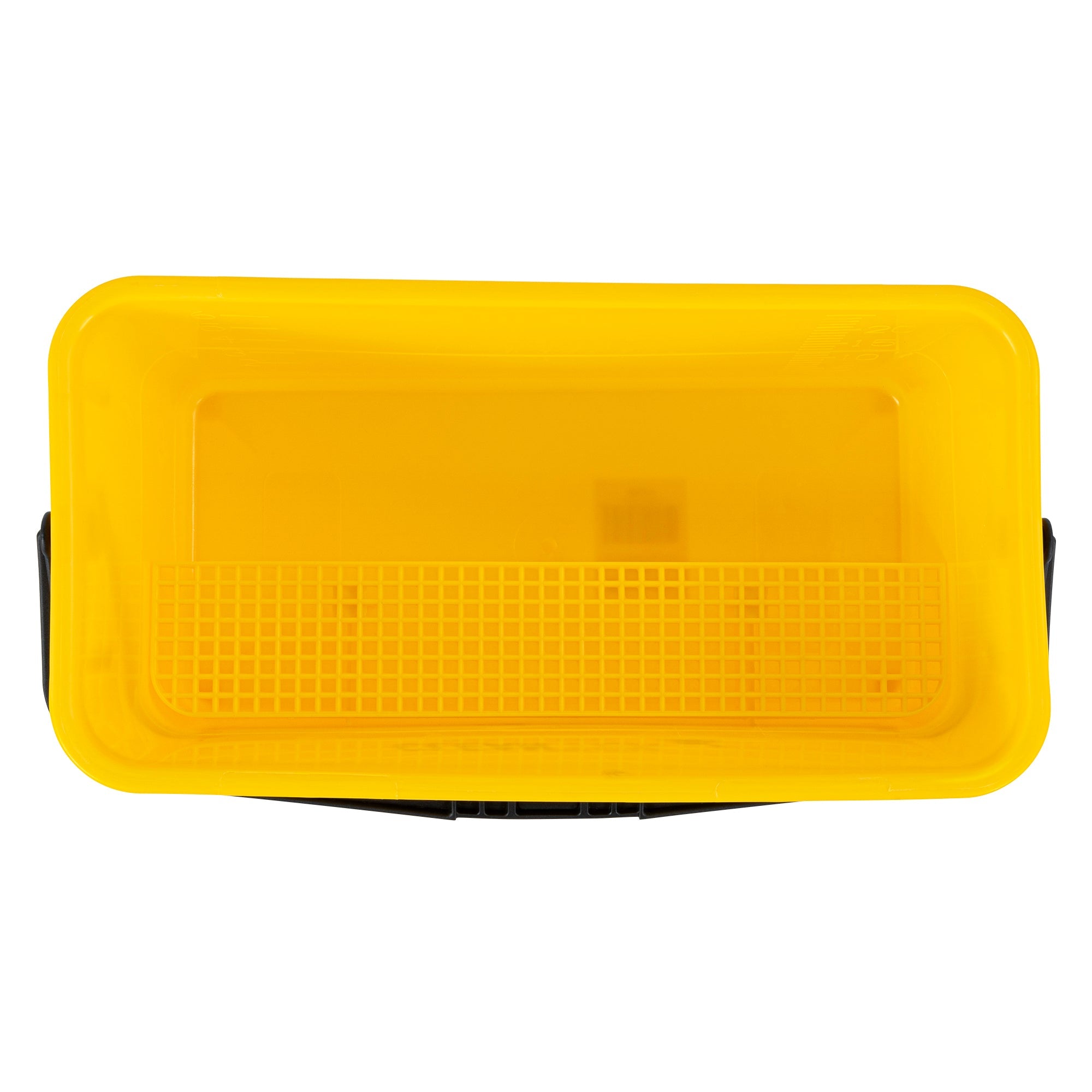 Clean Tek Professional 25 Qt Yellow Bucket - with Wheels, Sieve - 22" x 11 1/2" x 13 1/2" - 1 count box