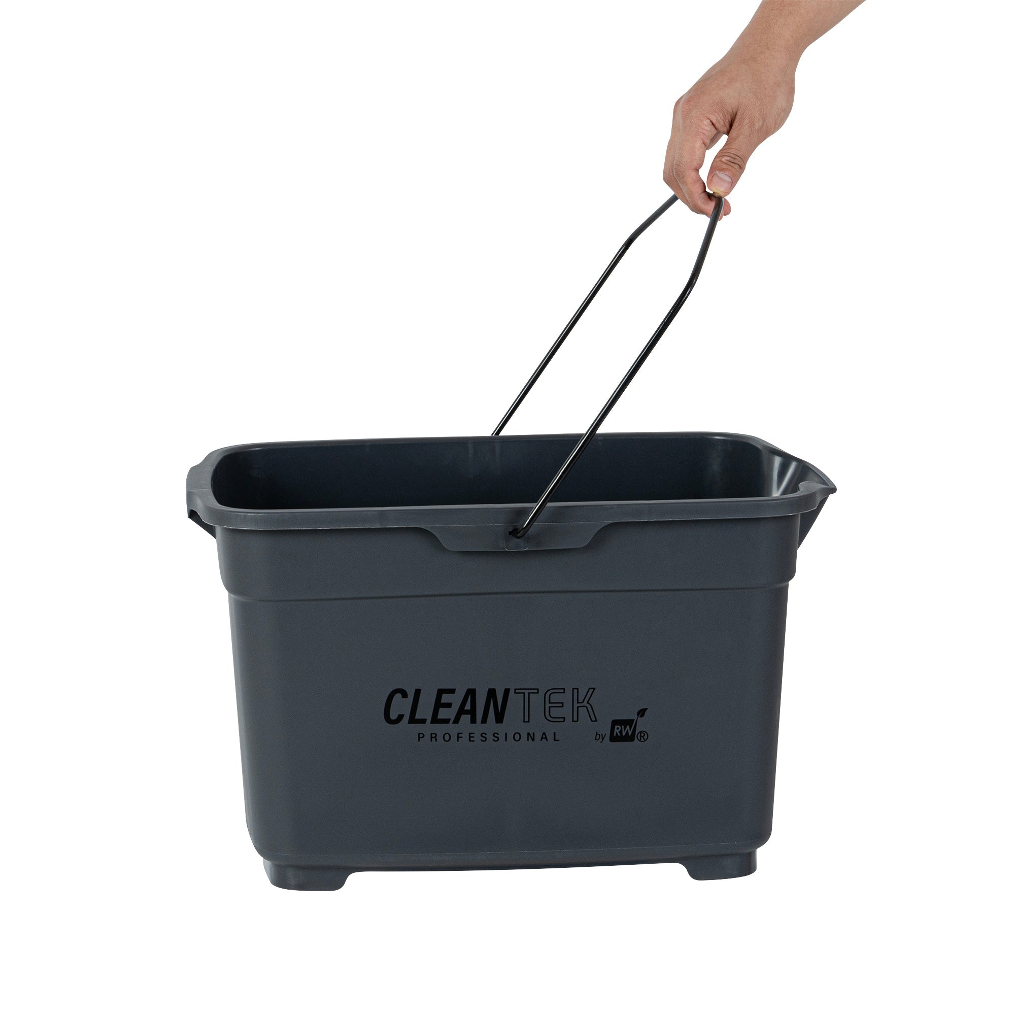 Clean Tek Professional 19 Qt Gray Divided Bucket / Caddy - 18" x 13" x 11" - 1 count box