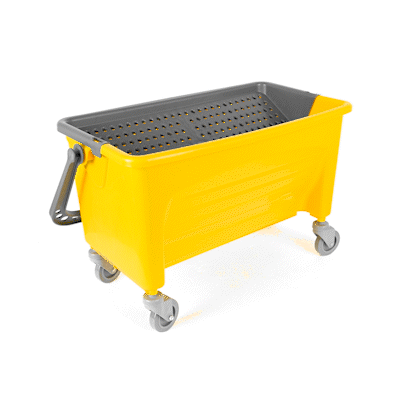Clean Tek Professional 44 Qt Yellow No-Touch Microfiber Mop Bucket - with Twist Valve - 26 3/4" x 14 1/4" x 15 3/4" - 1 count box