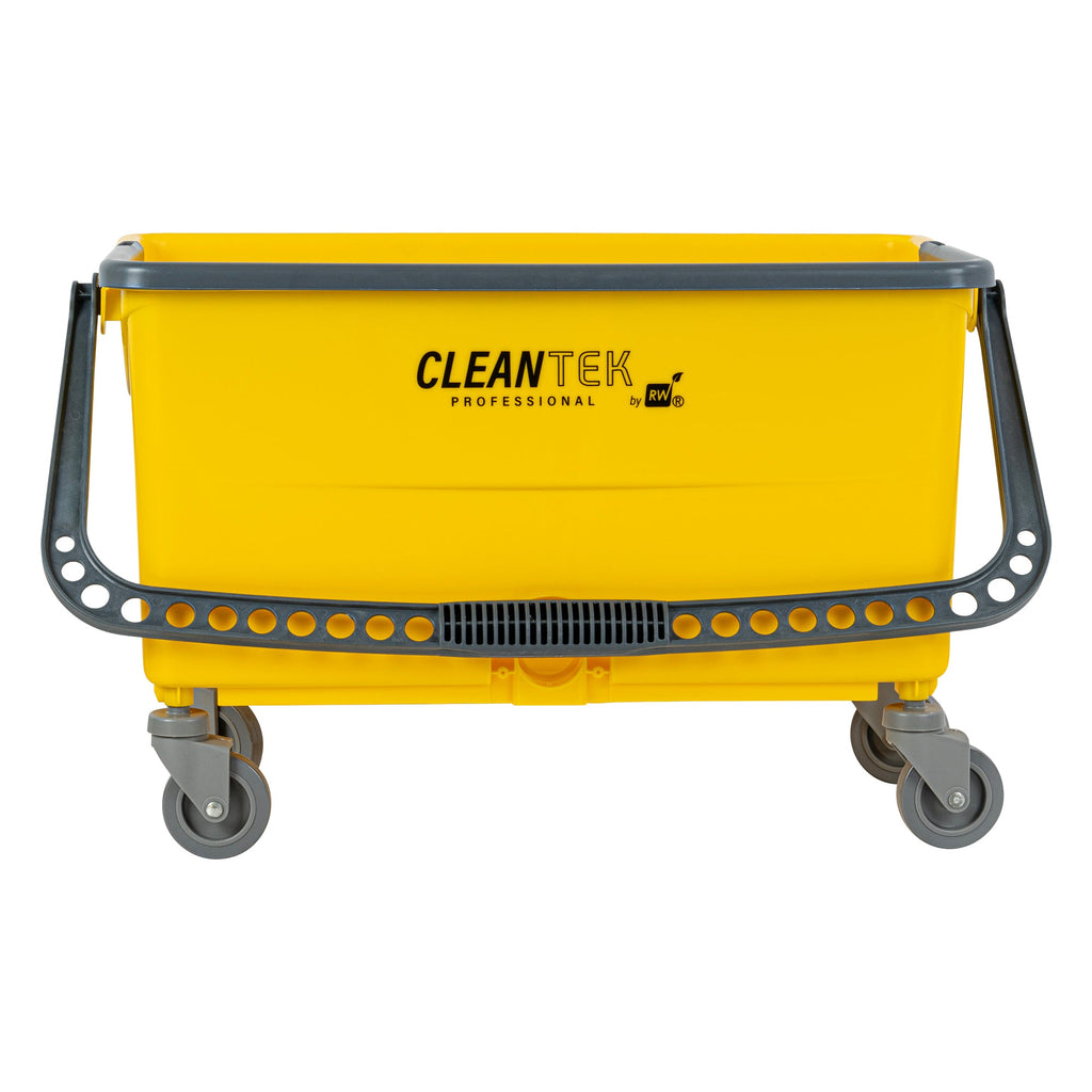 Clean Tek Professional 44 Qt Yellow No-Touch Microfiber Mop Bucket - with Twist Valve - 26 3/4" x 14 1/4" x 15 3/4" - 1 count box