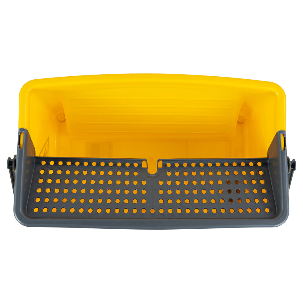 Clean Tek Professional 44 Qt Yellow No-Touch Microfiber Mop Bucket - with Twist Valve - 26 3/4" x 14 1/4" x 15 3/4" - 1 count box
