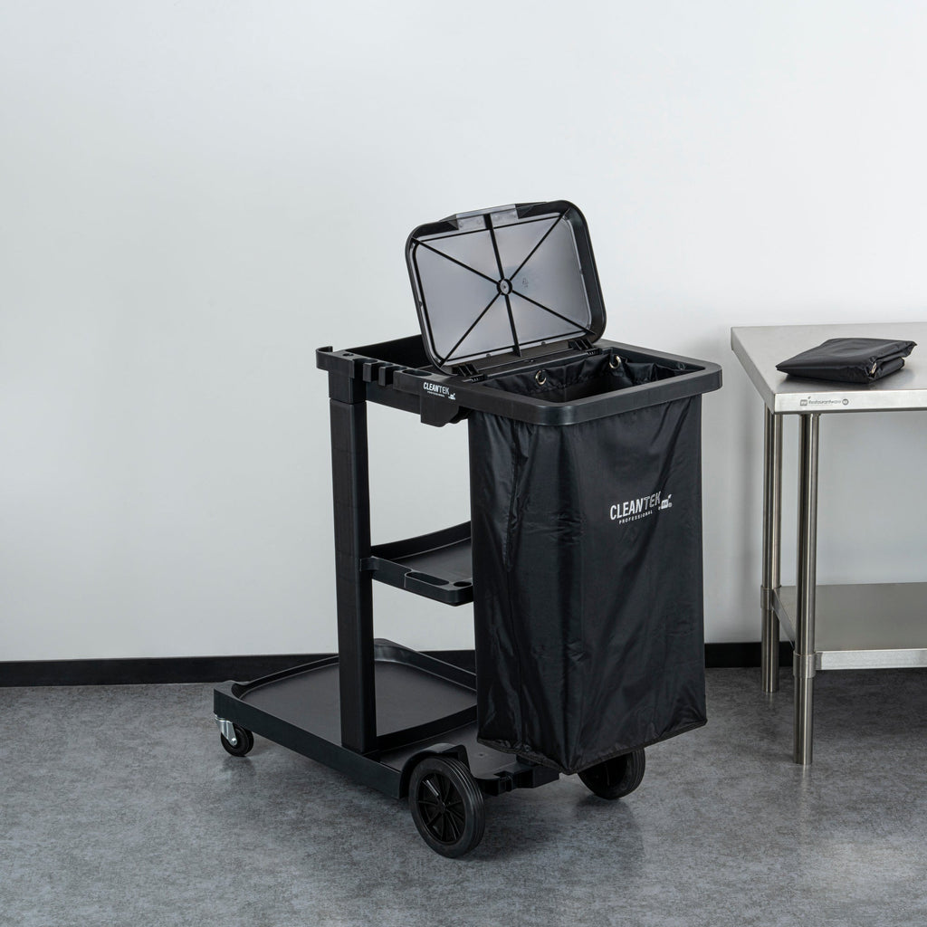 Clean Tek Professional 18 gal Black Plastic Bag - for 3-Shelf Janitor Cart - 1 count box