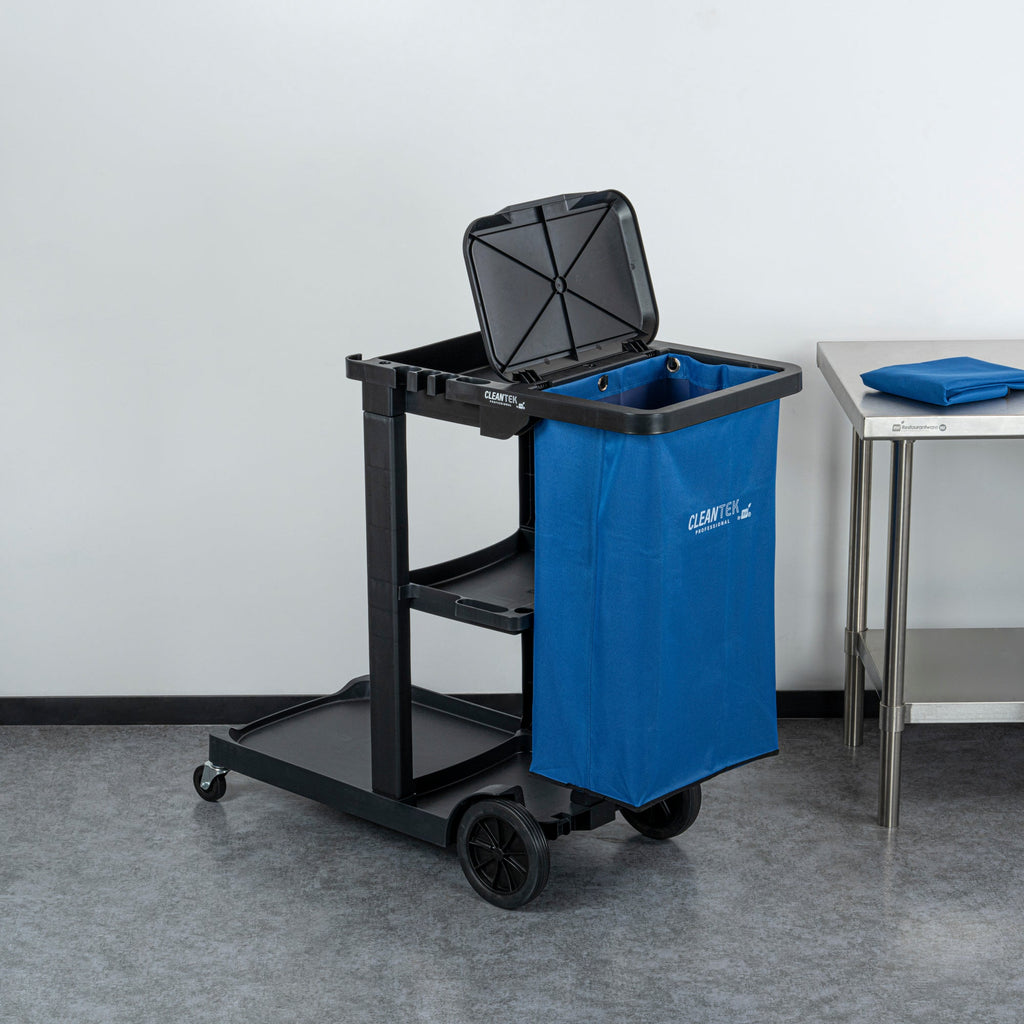 Clean Tek Professional 18 gal Blue Plastic Bag - for 3-Shelf Janitor Cart - 1 count box
