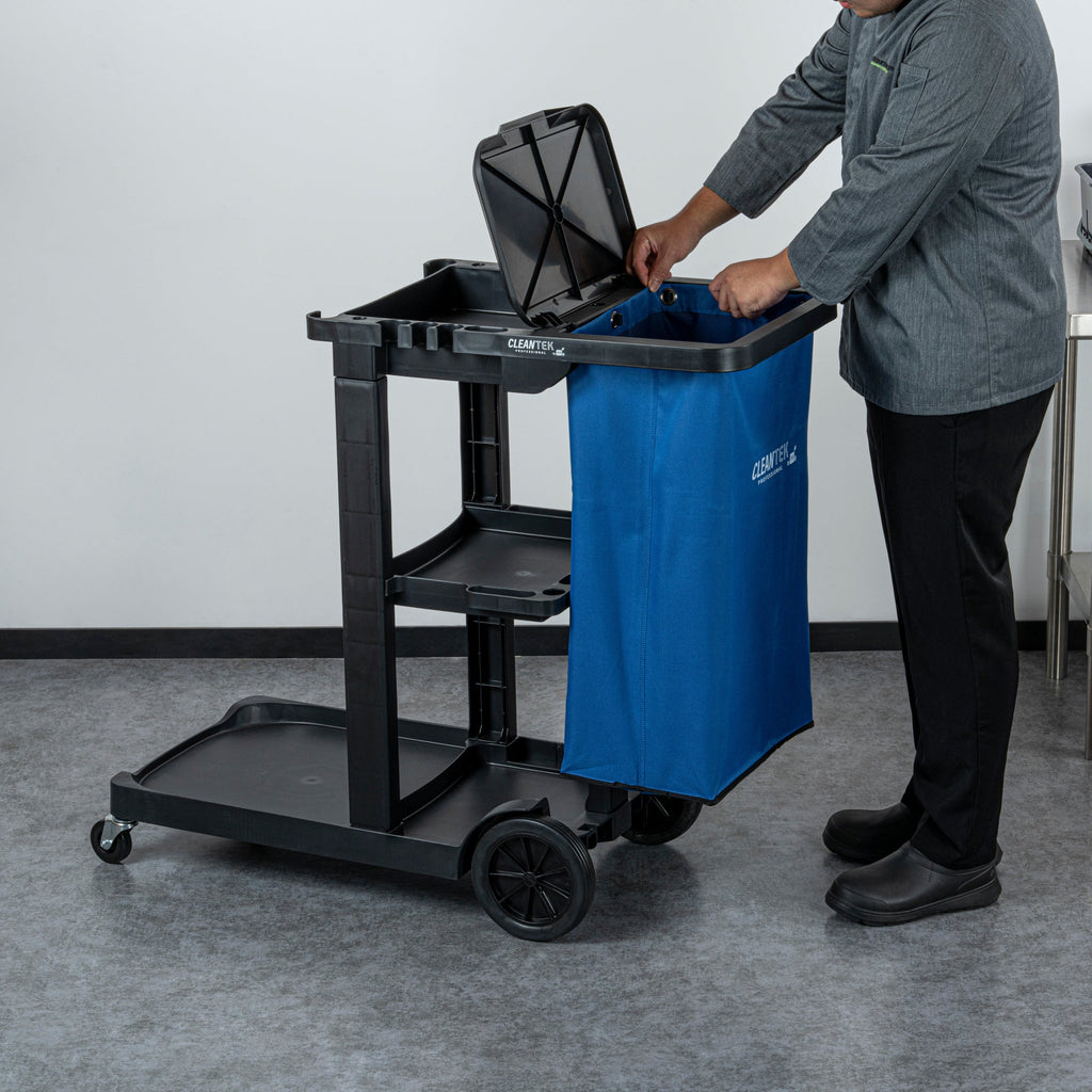 Clean Tek Professional 18 gal Blue Plastic Bag - for 3-Shelf Janitor Cart - 1 count box