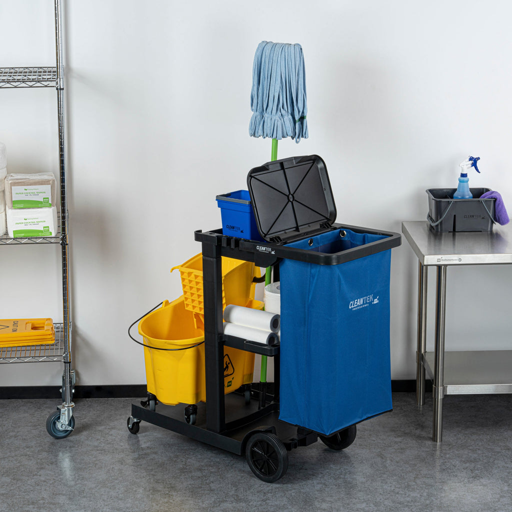 Clean Tek Professional 18 gal Blue Plastic Bag - for 3-Shelf Janitor Cart - 1 count box