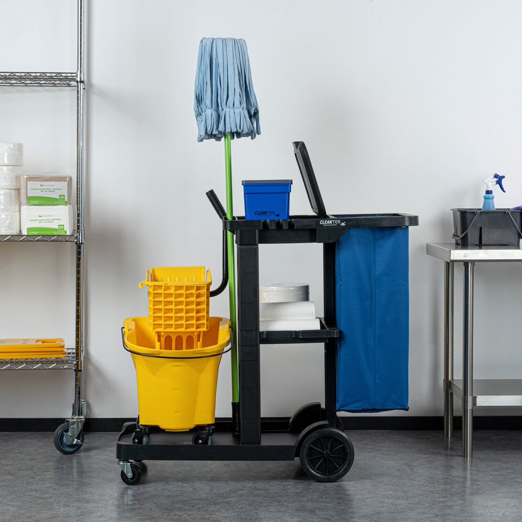 Clean Tek Professional 18 gal Blue Plastic Bag - for 3-Shelf Janitor Cart - 1 count box