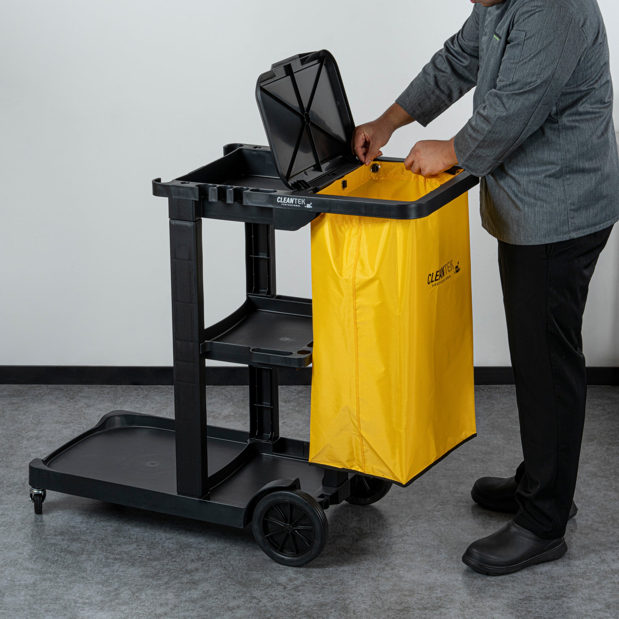 Clean Tek Professional 18 gal Yellow Plastic Bag - for 3-Shelf Janitor Cart - 1 count box