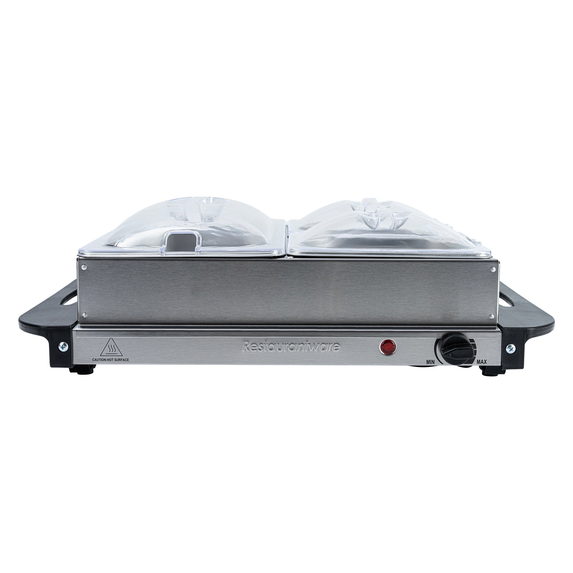 Kitchen Tek Stainless Steel Buffet Server and Food Warmer - 120V, with (2) 1 Qt and (1) 2.5 Qt Buffet Pans - 1 count box