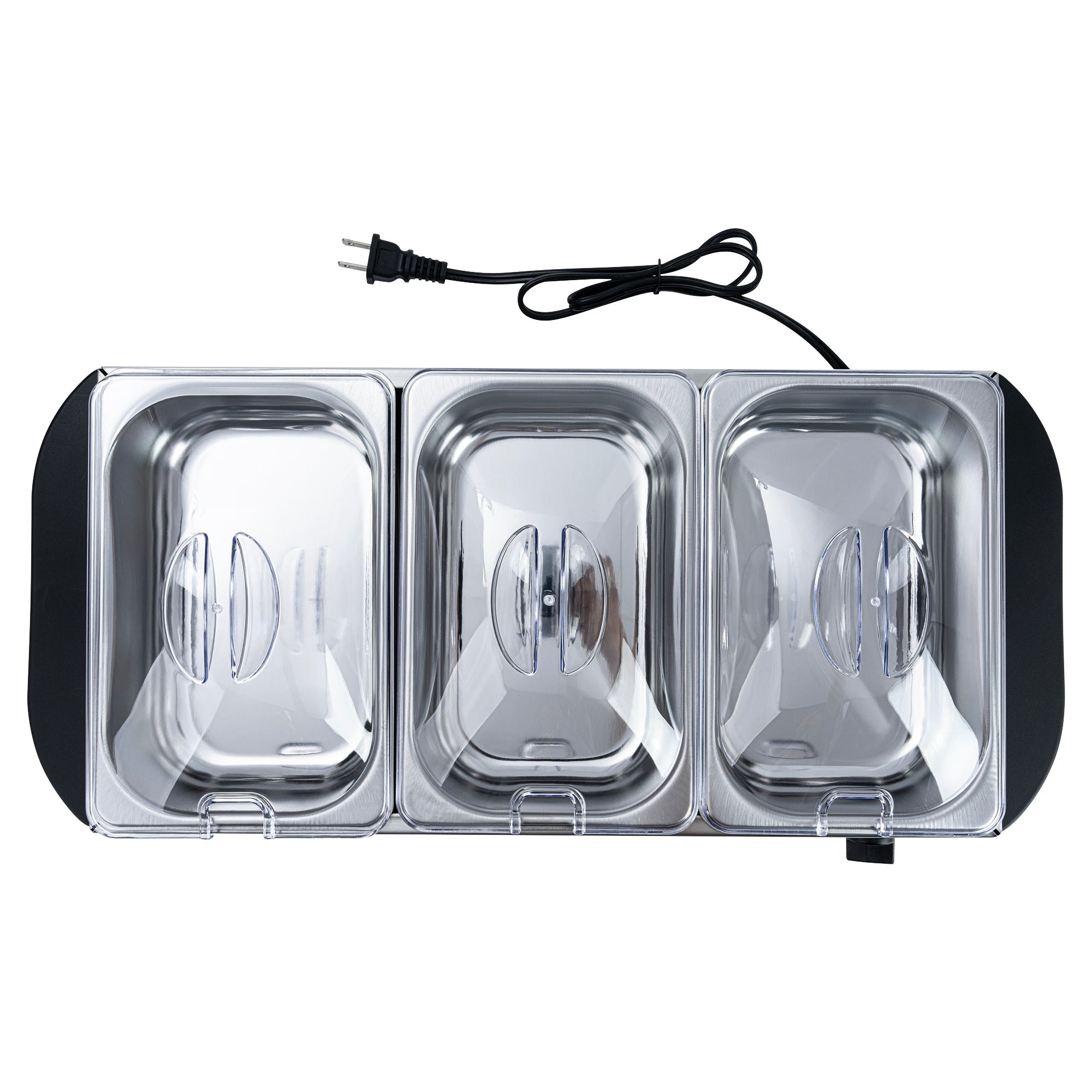 Kitchen Tek Stainless Steel Buffet Server and Food Warmer - 120V, with (3) 1.5 Qt Buffet Pans - 1 count box