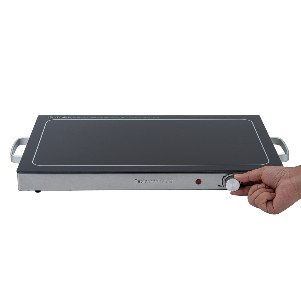 Kitchen Tek Stainless Steel Warming Tray - 120V, with Adjustable Temperature Control - 24 3/4" x 15" - 1 count box