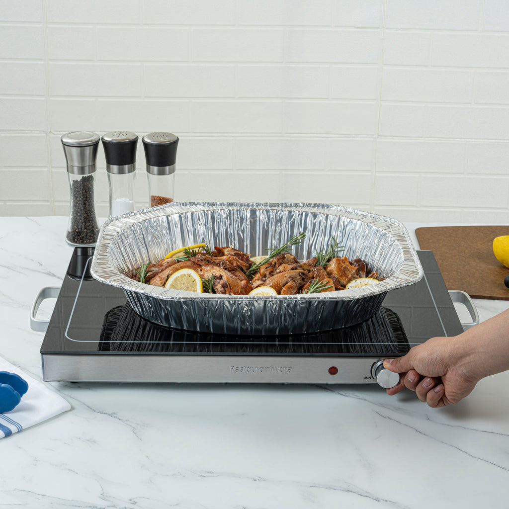 Kitchen Tek Stainless Steel Warming Tray - 120V, with Adjustable Temperature Control - 24 3/4" x 15" - 1 count box