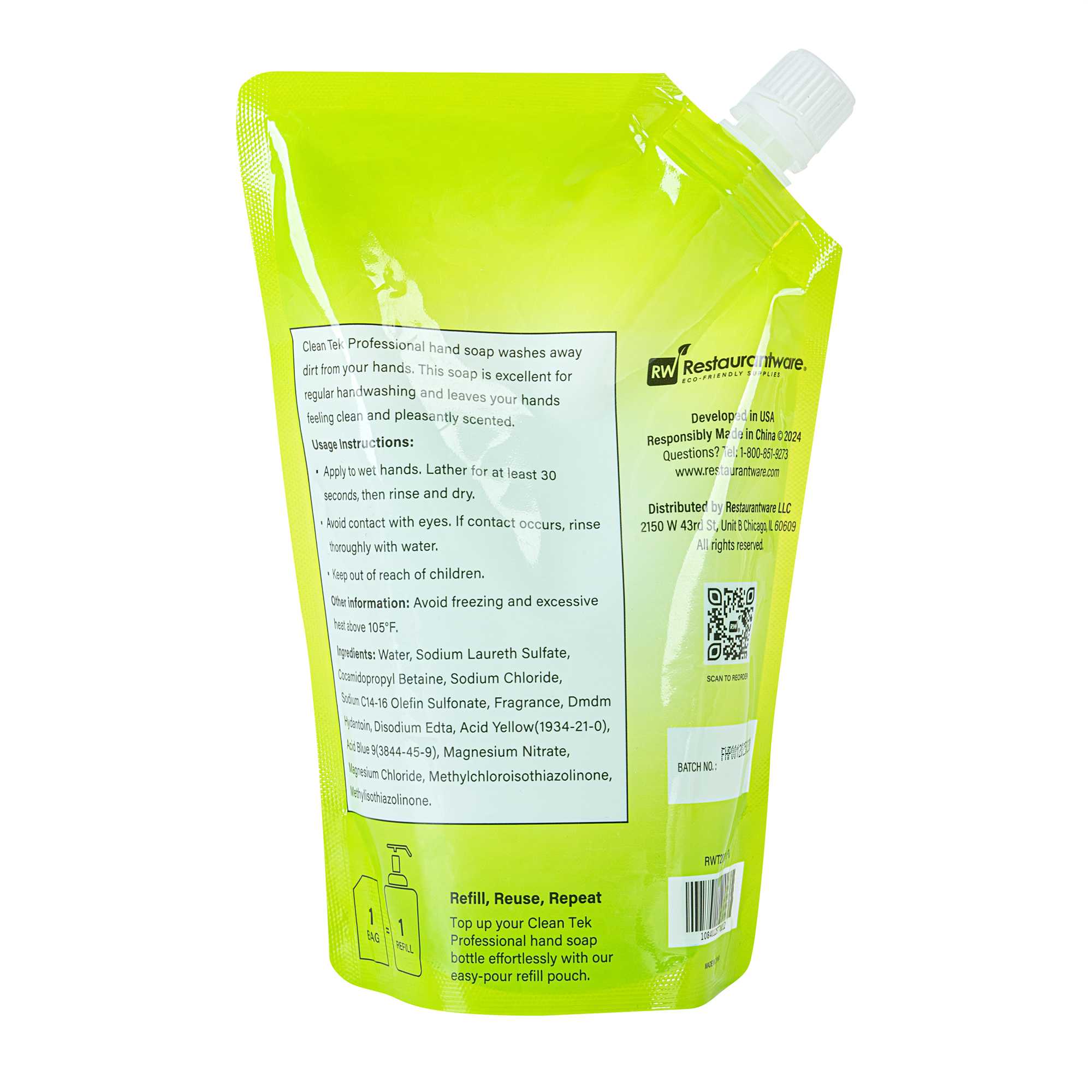 Clean Tek Professional 16.9 fl. oz Liquid Hand Soap Refill - Aloe Vera - 1 count box