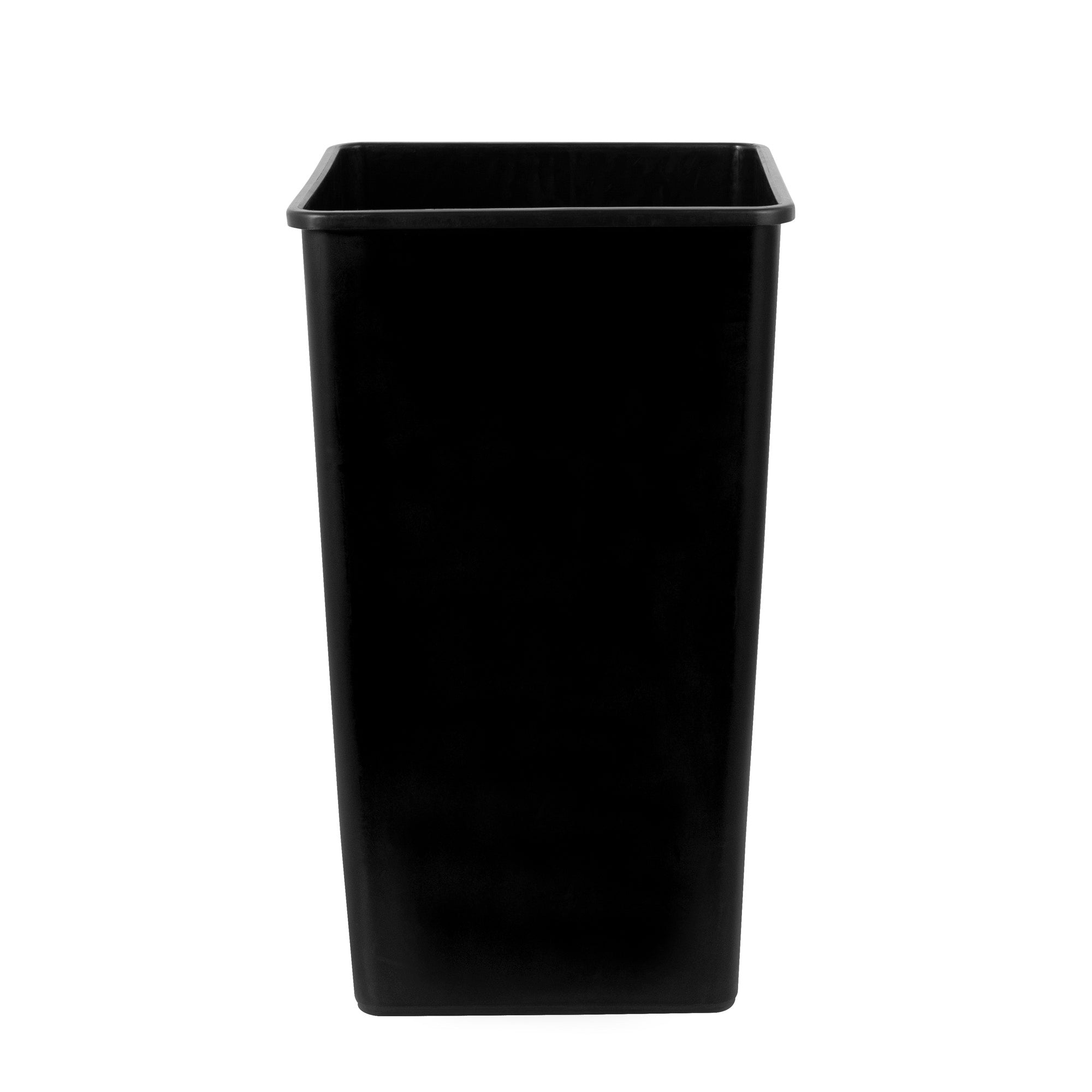 Clean Tek Professional 50 gal Square Black Plastic Trash Can - 19 1/2" x 19 1/2" x 34 1/4" - 1 count box