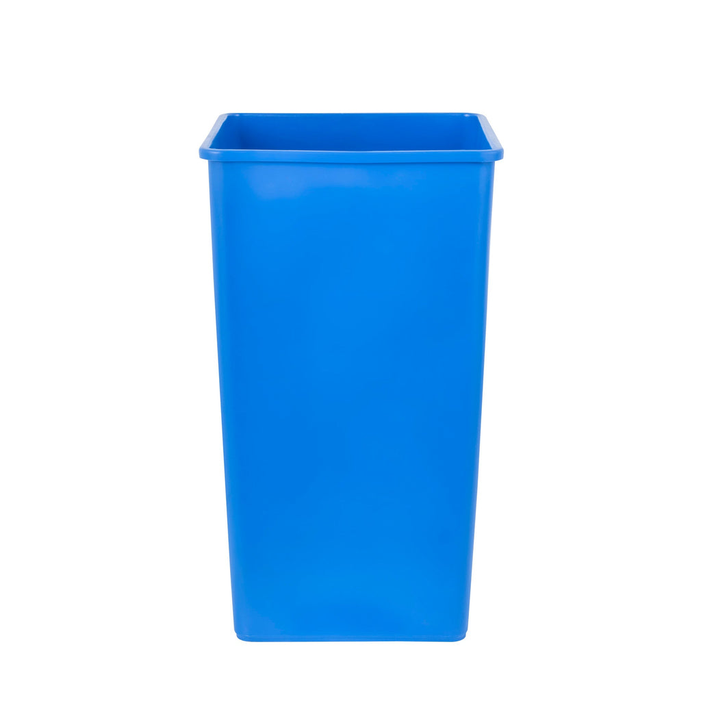 Clean Tek Professional 50 gal Square Blue Plastic Recycling Bin - 19 1/2" x 19 1/2" x 34 1/4" - 1 count box