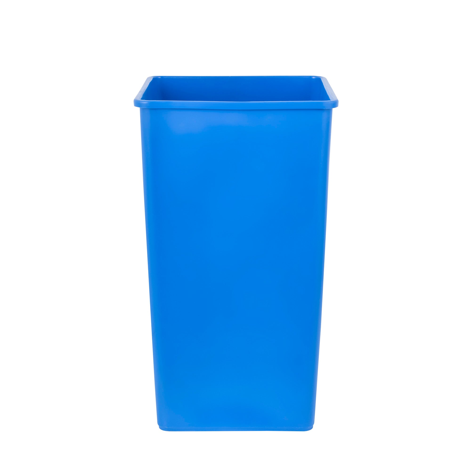 Clean Tek Professional 50 gal Square Blue Plastic Recycling Bin - 19 1/2" x 19 1/2" x 34 1/4" - 1 count box